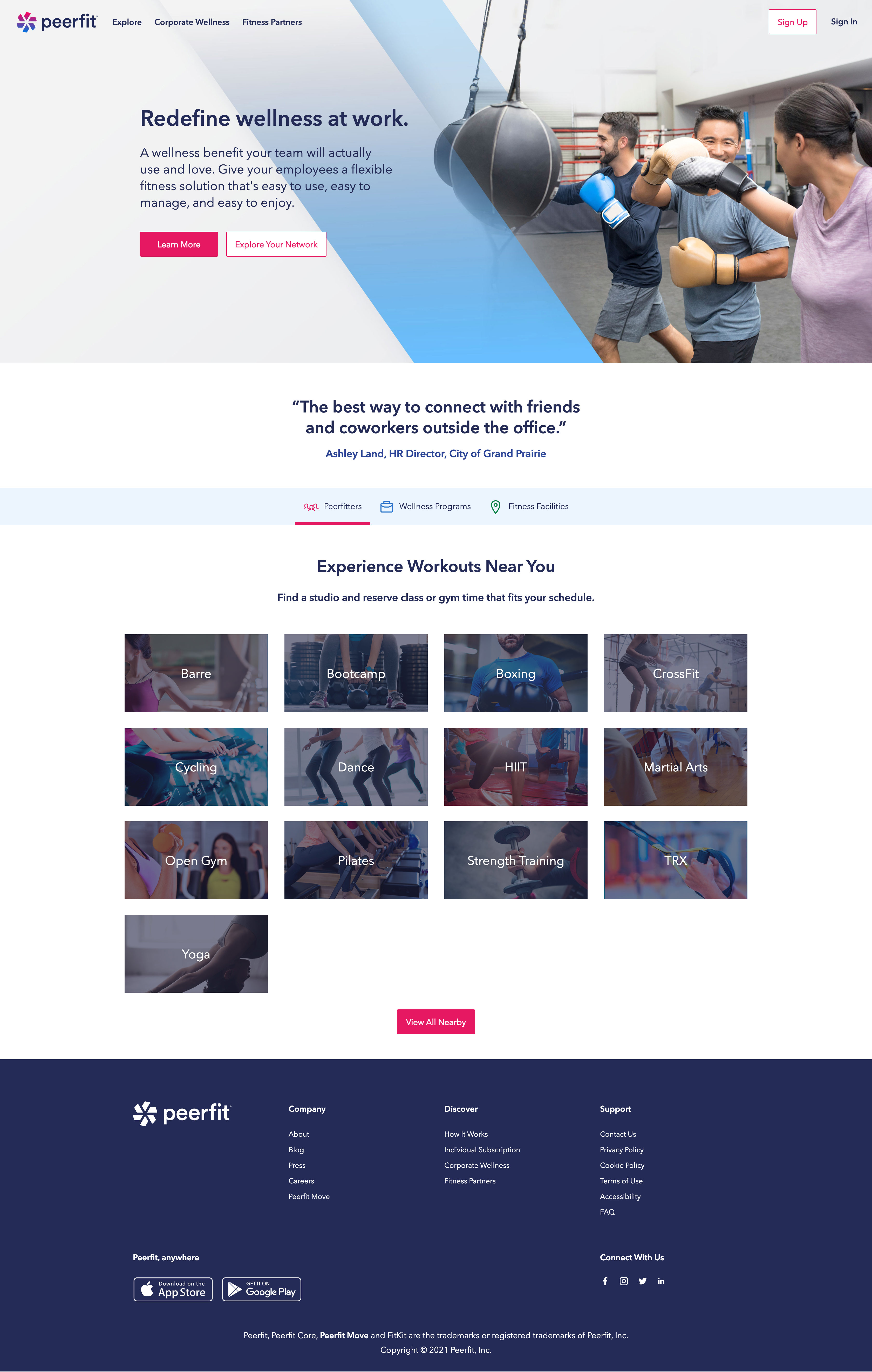 Peerfit - Homepage